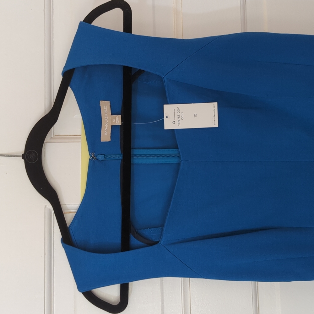 Banana Republic, bright blue sleeveless dress, Size 10